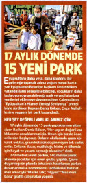 17 ayda 15 yeni park