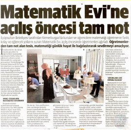 Matematik Evi'ne açılış öncesi tam not