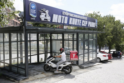 Eyüpsultan'da motokuryelere güvenli mola noktası