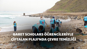 Farklı ülkelerden gelen Baret Scholars öğrencileriyle Çiftalan Plajı'nda 230 kg atık topladık